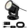 Monsing Faretto LED per interni, 5 W, alimentato tramite USB, illuminazione per display con dimmer touch, faretti orientabili a 360° per immagini, dipinti, piante, scaffali, armadi e vetrine (bianco