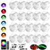 INDARUN 30 luci da incasso per terrazze, diametro 30 mm, 0,6 W, LED da incasso per esterni, 12 V, mini faretto a LED, con telecomando, IP67, impermeabile, compatibile con Alexa Google Home