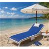 Lingerie Shop Telo Mare Lettino Microfibra In Tinta Unita Con Tasche Relax Disponibile In Varie Colorazioni Mare Spiaggia Piscina Estate Vacanze Misura 72x192 (Royal)