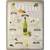 DODINO Targa in metallo 30x40cm, Vino bianco, accessorio decorativo per la casa, decorazione vintage, per gli appassionati di cucina, vino, idea regalo