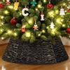 Lanpn Rattan Collana Albero di Natale 71 cm, Cerchio Gonne Albero di Natale Christmas Tree Collar Per Piccolo Mini Alberi Artificiali Interno - Decorazioni Natalizie (Caffè)