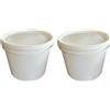 Silplast Secchio con coperchio bianco, 2 x 3 litri, impilabile, per latte/scorte secchio per miele, in plastica adatta al contatto con alimenti, secchio a norma alimentare per farina secchio per acqua 2 pezzo