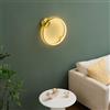 KOSILUM - Lampada da parete a cerchio in ottone minimalista, 40 cm, dimmerabile, motivo: Ceira - Luce bianca calda, illuminazione soggiorno, camera da letto, cucina, corridoio, 12 W, 1760 lm, LED