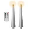 Generico a batteria - 9.45in Ghost sfarfalliazione | Candili a LED senza fiamma in PVC con timer di controllo telecomando White ghost-face Real Wax Effect | Decorazione da tavolo da esterno