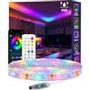 httpsmp Striscia LED RGB + IC 5 m Ws2812, IP68, impermeabile, funzionamento USB, sincronizzazione musicale, telecomando app/RF, luci per balcone, ponte, campeggio, giardino, camera da letto