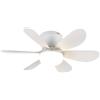 CFadda Trio Ventilatore da Soffitto LUND, Bianco Opaco, 52 cm, LED 8W Dimmerabile, con Telecomando, 3 Velocità, Funzione Estate/Inverno