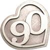 DLM Bomboniere DLM-A1078 Bomboniere 12 Calamite Magneti in legno cm 5x5 linea cuore con numero 90 bianco per confettate segnaposti di 90 Compleanno maschio e Femmina