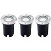 Ledvion 3 pezzi Faretto LED da Incasso IP67 3W 230V 345Lm 6500K GU10 | Con sorgente luminosa e cavo 1m per giardino terrazza vialetto e percorsi