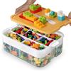WillingHeart Scatola portaoggetti per giocattoli per bambini per Lego impilabili per blocchi di costruzione organizzatori contenitori in miniatura con piastre di base coperchi portatile per sala giochi
