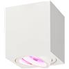 Ledvion faretto LED da superficie bianco quadrato 4.9W RGB smart | controllo via app per atmosfere luminose flessibili; per soffitto corridoio cucina e soggiorno