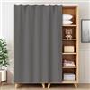 NEPHRA Tende Scorrevoli per Armadi con Binario, Tendina Sottolavello Autoadesivo, Tende per Scaffali Senza Fori in Flanella per Cucina, Armadio, Camera, Soggiorno, Bagno (L × A)(Gray,180 x 120 cm)
