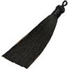 Blausky - 40 pezzi Nappe da 8 cm, nappe con ciondolo a nastro, segnalibri, nappe morbide e colorate con cordino per la creazione di gioielli, souvenir, nodi cinesi, decorazioni per la casa, Nero
