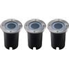 Ledvion 3 pezzi Faretto LED da Incasso IP67 3W 230V GU10 rotondo | inclusa con cavo 1m per giardino terrazza vialetto e percorsi