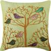 The HomeCentric Verde Lime 50x50 cm Art Silk Federa, Piccione, Paillettes Impreziosito Verde Seta Federa x Divano, Moderno Uccelli Cuscino Home Decor - Pigeon Love