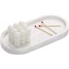 TABHOUKIT Vassoio Bagno Marmo Ovale Vassoio Portaoggetti Moderno Decorazioni Svuotatasche Ingresso Organizzazione per Candele Profumi Cucina Tessuti Sapone Shampoo Cosmetici Bianco Jazz 25 x 12 cm