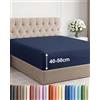 CGK Unlimited Lenzuolo con Angoli 90x190 - Microfibra Tasca 50cm (18) - Blu Navy