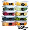 Goldeluxe 10 contenitori salvafreschezza con coperchio (5 x 1 l + 5 x 840 ml), contenitori per congelatori e meal prep, senza BPA, ermetici, impilabili, per cucina e cibo