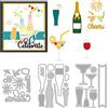 BENECREAT Fustellatrice per Bottiglie di Vetro E di Vino in 3 Pezzi, Set di Fustelle in Rilievo per Scrapbooking E Decorazione di Album di Carta Artigianali Fai da Te, Spessore 0,8mm