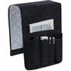 Hasaller Borsa portaoggetti da comodino o divano, da appendere, per letto, divano, scrivania, tasca sul comodino per libri, occhiali, telefono, telecomando, accessori (nero)
