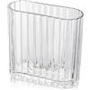 Oairse Vaso in vetro a coste, decorazione da tavolo, moderno vaso trasparente in vetro per soggiorno, tavolo da pranzo, ingresso, camino, scaffale, matrimonio, ufficio