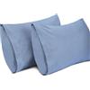 Lirex 2-Pack Federe per Cuscini, 100% Cotone Traspirante Federe Pillow Covers, 50 x 91 cm, Blu Grigio Chiaro