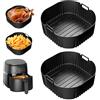Xyvor 2 Pezzi Teglie Silicone Per Friggitrice Ad Aria, Silicone Air Fryer Liners | Contenitori Friggitrice Ad Aria Accessori,Riutilizzabile,per Russel Hobbs XXL 4L,Philips NA229/00 4.2L,Philips NA320/00 4.2L