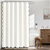 MIULEE Tenda doccia in Lino Ondulato Antimuffa 1 Pannelli 120x180 cm Bianca