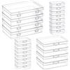 Forever bene Set 24 Scatole Porta Oggetti in Plastica con Coperchio - 4 Misure Assortite per Diamond Painting, Viti, Gioielli, Cucito e Fai da Te, Organizer Trasparente