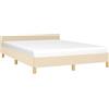 vidaXL Giroletto Senza Materasso Crema 140x190 cm in Tessuto