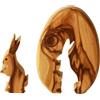 Kassis Geschenkartikel Kassis, decorazione pasquale a forma di uovo con coniglio, in legno di ulivo, 7 cm, originaria di Betlemme
