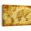 ARTTOR Stampe da Parete 100x70 cm Quadro su Tela Mappa del Mondo Viaggi - 0127