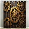 Generic Tende Oscuranti per Interni Ingranaggio Retrò Stampate in 3D 2 Pezzi 140x200 cm Steampunk Tende Termiche Isolanti con Occhielli per Finestre Grandi Soggiorni e Doppi Portoni C/1559