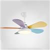 Moddeny Ventilatore da soffitto Moderno Semplice con luci Ventilatore colorato Foglie Ventilatori da soffitto con luci e Ventilatore da soffitto da Cucina Muto dimmerabile remoto con luci