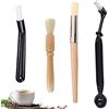 NAMIS Set di 4 Pennello Caffe Spazzola Pulizia Caffè Spazzola per Caffè in legno naturale Pennello Pulizia Macchina Caffè di con il cucchiaio per Bean grain Coffee Tool Barista Casa Cucina Ufficio