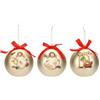 THUN, Set 3 Palline Natalizie Oro in 100% Poliestere, Versione Grande, Collezione Natale, Addobbo Natalizio da Collezione, Idea Regalo per Natale, Ø 10 cm