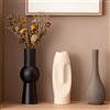 VASETOPIA Set di 3 Vasi in Ceramica, Faccia Vaso Fiore in Nordico Stile Per Decor, Scaffale, Camera da Letto (13 Nero/Grigio/Beige)