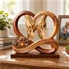 HSAEANZL Targa decorativa da scrivania in legno con scritta in inglese Family Holding Hands, personalizzabile con simbolo dell'infinito, idea regalo per papà, mamma, nonni, festa del papà, festa