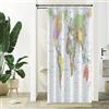 Xiaoterna Tenda da doccia con mappa del mondo Tenda da bagno colorata con mappa nautica dell'oceano Tenda da doccia bianca dell'oceano costiero Tessuto impermeabile lavabile in lavatrice 90x180cm