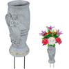 SIFOEL Vaso commemorativo per tomba del cimitero, vaso commemorativo con picchetti, vasi per fiori artificiali, supporto per fiori per cimitero, per uso esterno (1 pezzo)