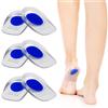 PlsMupn Set di 3 Paia di Talloniere in Silicone, Cuscinetti Gel Antishock per Alleviare Dolore da Tallonite, Sperone Calcaneare, Fascite Plantare e Dolori di Achille, Taglia Unisex (Small, Blu)