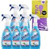 Generico Vetril - Detergente Spray Vetri e Superfici con Ammoniaca, Azione Sgrassante e Brillantezza Senza Aloni, 650 ml x 6 Pezzi + Panno In Lattice SOFT, Formato 30x30