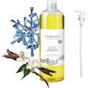 YAMUNA NATURAL BEAUTY Olio da massaggio, 100% vegetale, cosmetico naturale ungherese, olio professionale privo di paraffina e parabeni per un massaggio rinfrescante. (1000 ml, fiocco di neve)