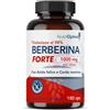NutriOptima Berberina 1000mg Pura HCL Forte con Acido Folico e Cardo Mariano - 180 Capsule Vegetali