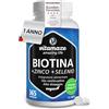 Vitamaze - amazing life Biotina Anticaduta Capelli 365 Giorni - Crescita e Rinforzo Capelli, Pelle e Unghie - Zinco e Selenio - Integratore Capelli Alto Assorbimento - Vitamaze®