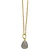 piccolo ciondolo gocce di labradorite e argento 925 placcato oro