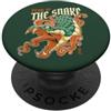 Lunar New Year Snake Zodiac Irezumi Retr Anno del Serpente Zodiaco Cinese Kanji Serpente di Fuoco Verde PopSockets PopGrip Adesivo