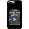 Glacier National Park Travel Art Studio Custodia per iPhone 7 Plus/8 Plus Glacier National Park Montana Bandiera Scenic Travel Graphic