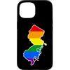 New Jersey Map USA State Rainbow Pride F Custodia per iPhone 15 New Jersey Mappa USA Stato New Jersey Arcobaleno Orgoglio