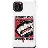 Goth Vampire Pop Art Dark Romance Horror Custodia per iPhone 11 Pro Max Sharp Amore Vampiro Zanne Labbra Gotico Halloween Spooky Babe