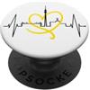 Gli skyline di Dortmund per gli amanti d Dortmund Skyline Heartbeat Ruhrpott Germania I Love Dortmund PopSockets PopGrip Adesivo